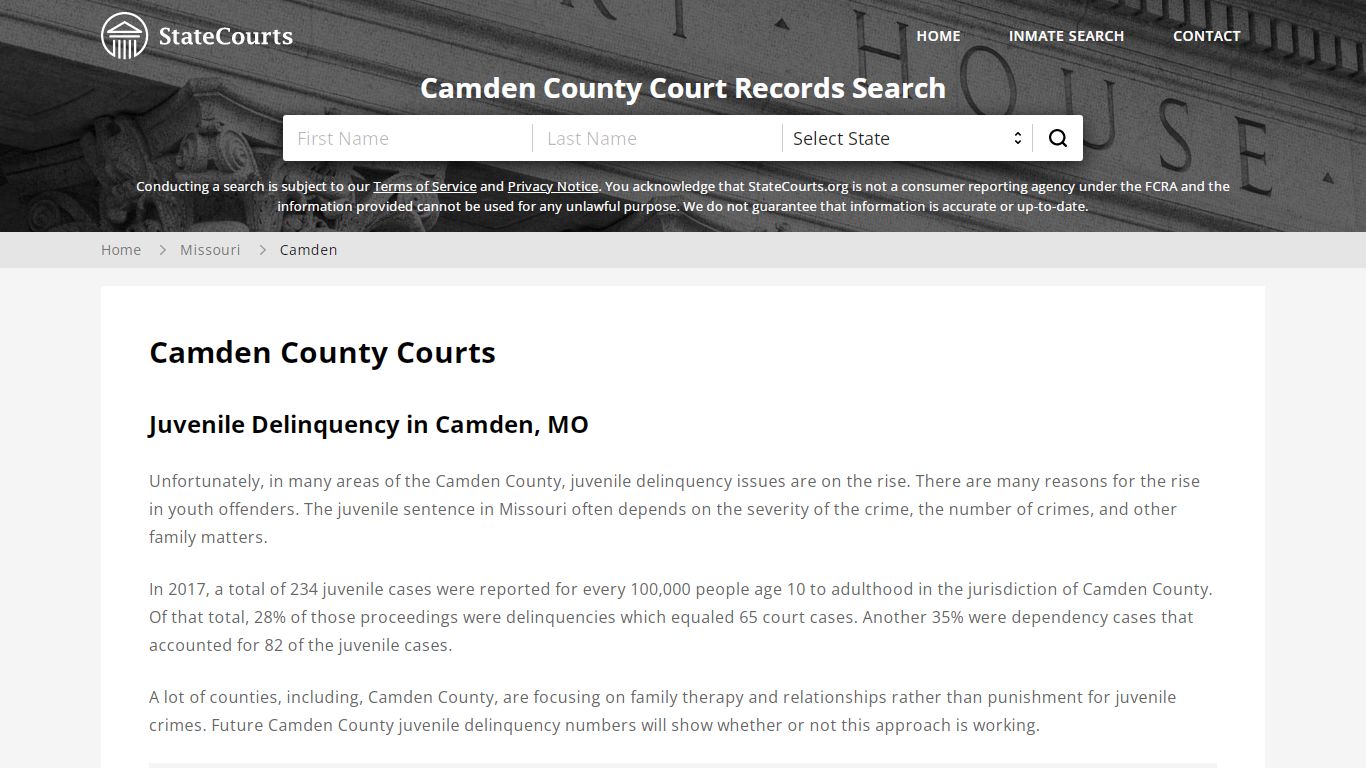 Camden County, MO Courts - Records & Cases - StateCourts