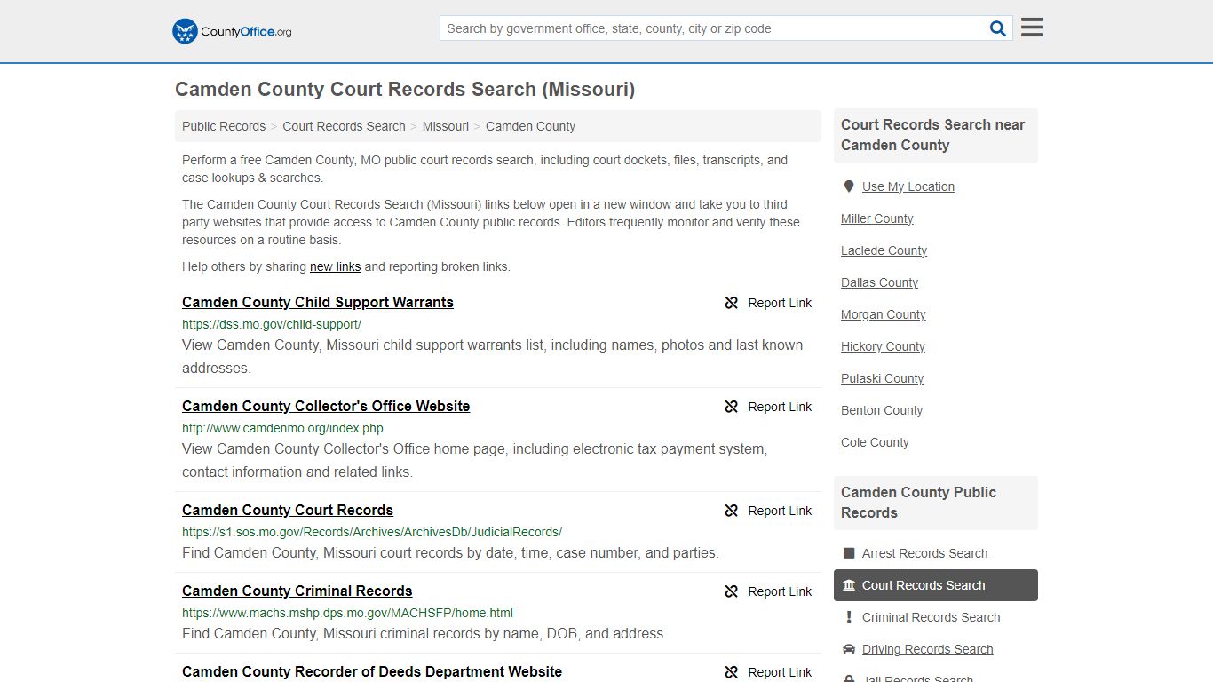 Camden County Court Records Search (Missouri) - County Office