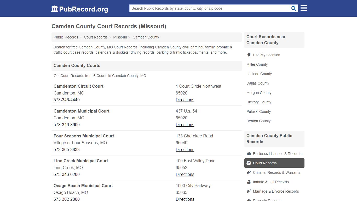 Free Camden County Court Records (Missouri Court Records) - PubRecord.org